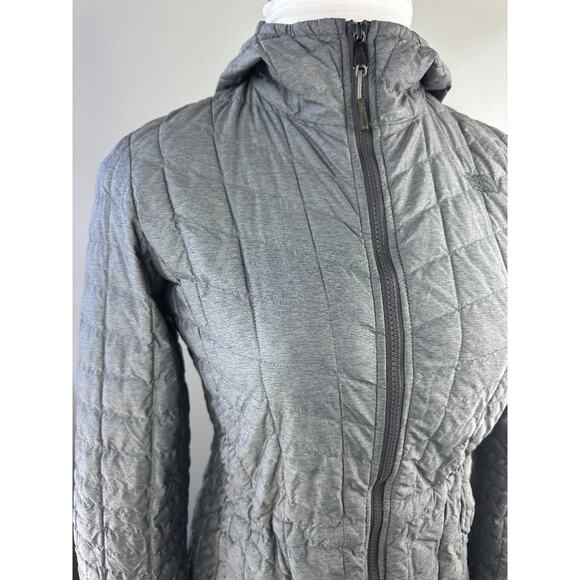 The North Face ThermoBall Parka Jacket Gray Puffer Hooded Outdoor Women's Medium - Picture 4 of 16